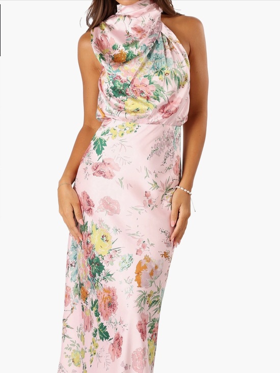 Petal & Pup Dresses & Skirts - Petal and Pup Pink Floral Satin Dress